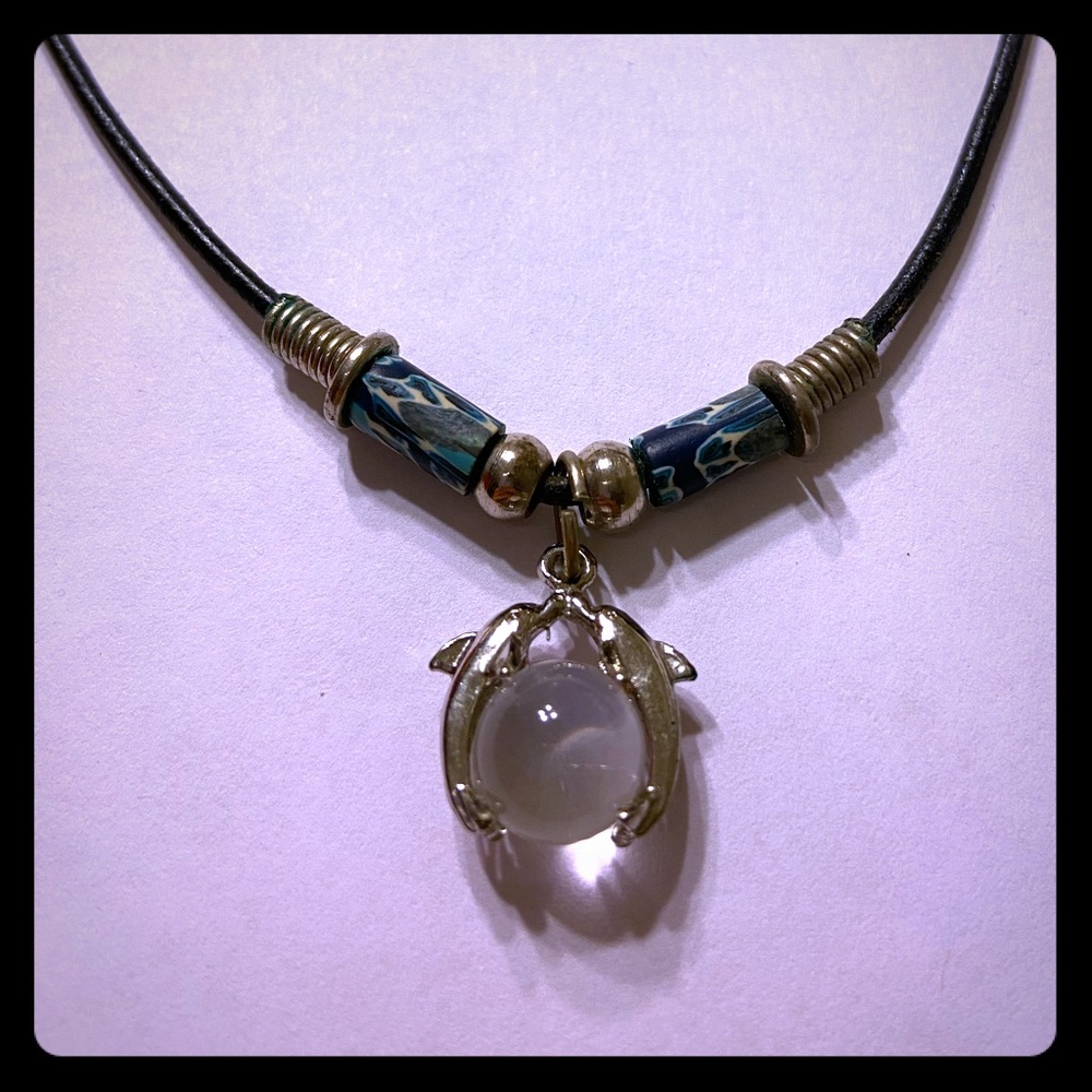 Glass Dolphin Necklace